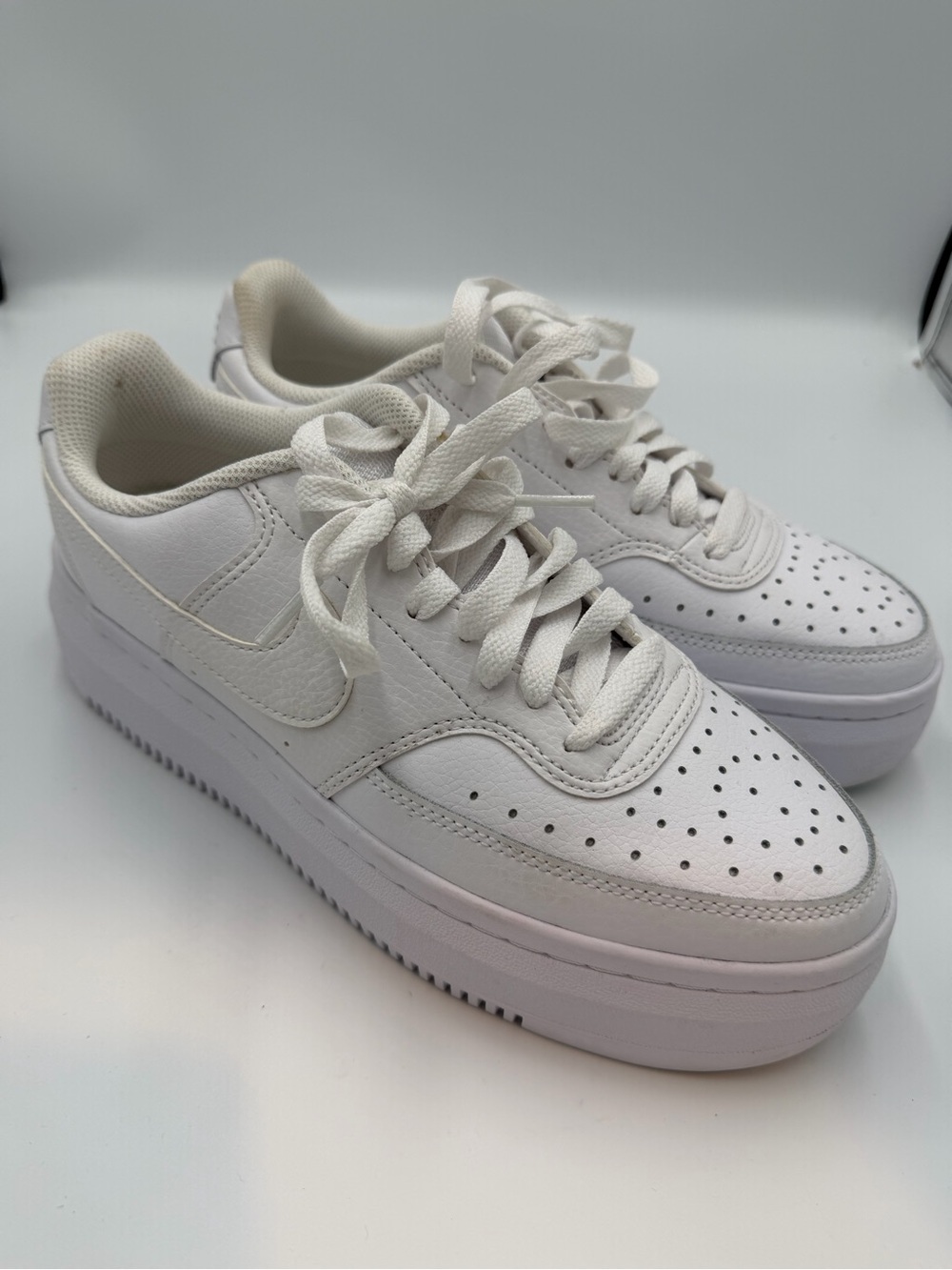 Nike White Platform Low-Top Sneakers